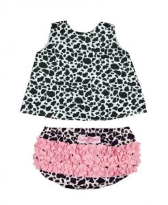 Ruffle Butt Cow Print Swing top and bottom