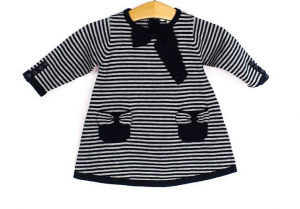 Le Top Navy Blue and White Striped Dress Front