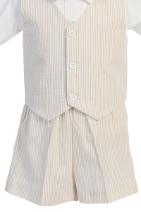 Lito Vest and shorts with Tan and White Stripes1