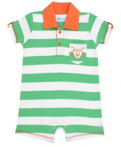 Rugged Butts Golf Polo with White and Green Stripes