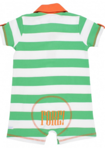 Rugged Butts Golf Polo with White and Green Stripes Back