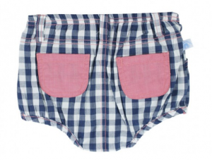 Rugged Butts Navy Gingham Bloomer with Chambray pockets Back