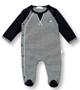 Le Top Navy Striped Footie