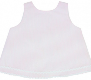 Ruffle Butts Pink Seersucker Swing Top Front